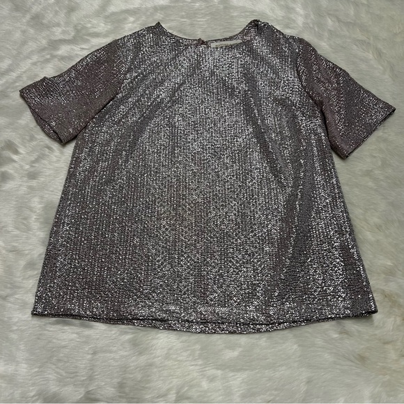 Monteau light pink sparkle t-shirt with stretch. - Picture 5 of 7